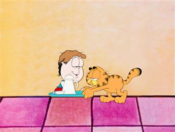 JIM DAVIS (1945- ) Garfield and Jon Animation Cel Setup 1985.